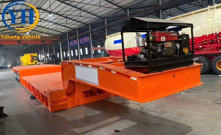 4 Axle 100 Ton Stretch Semi Lowboy Trailer-YUHANG VEHICLE 4 Axle 100 Ton Stretch Semi Lowboy Trailer-YUHANG VEHICLE