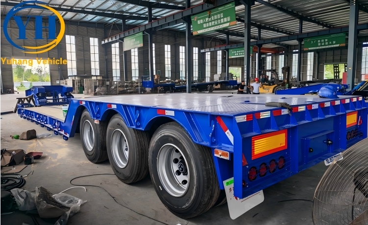 Tri Axle Hydraulic Gooseneck Truck Trailer-YUHANG VEHICLE Tri Axle Hydraulic Gooseneck Truck Trailer-YUHANG VEHICLE