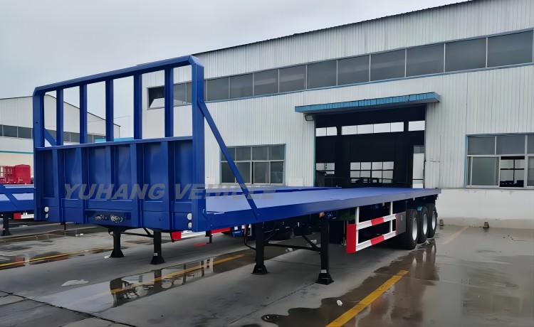3 Axle Flatbed Trailer with Front Board-YUHANG VEHICLE