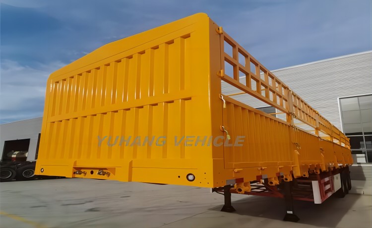 Tri Axle Fence Cargo Trailer For Sale-YUHANG VEHICLE