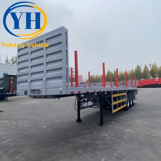 3 Axle Flatbed Trailer with Front Board 3 Axle Flatbed Trailer with Front Board