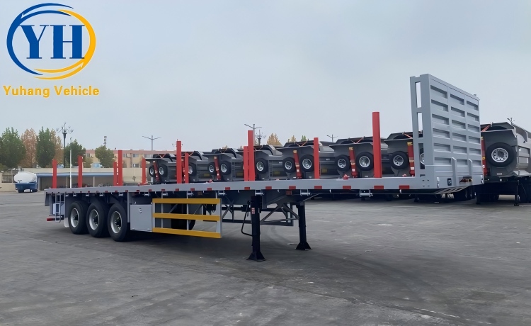 3 Axle Flatbed Trailer with Front Board-YUHANG VEHICLE 3 Axle Flatbed Trailer with Front Board-YUHANG VEHICLE