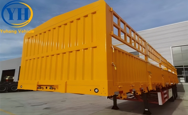 Tri Axle Fence Cargo Trailer for Sale-YUHANG VEHICLE Tri Axle Fence Cargo Trailer for Sale-YUHANG VEHICLE