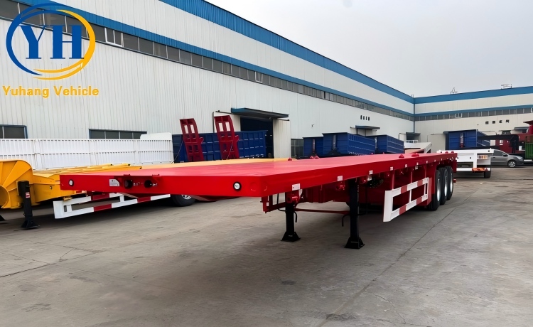 Tri Axle Flat Deck Trailer for Sale-YUHANG VEHICLE Tri Axle Flat Deck Trailer for Sale-YUHANG VEHICLE