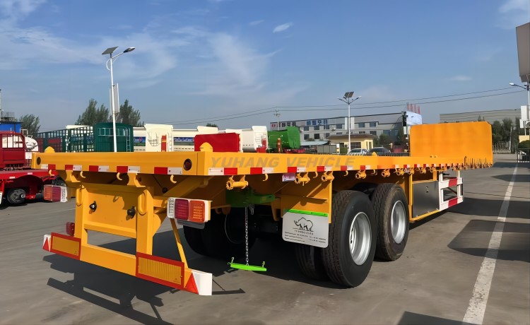 2 Axle 40 Feet Flatbed Semi Trailer Shipped To Ghana, Tema-YUHANG VEHICLE