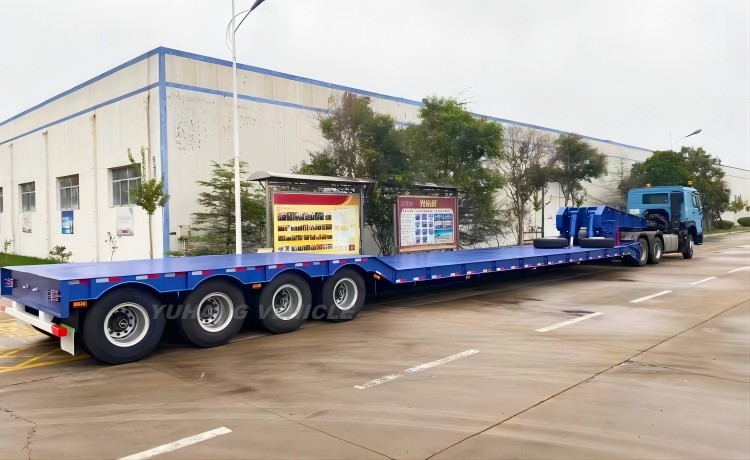 4 Axles 120 Ton Detachable Gooseneck Lowboy Trailer will be sent to Zambia-YUHANG VEHICLE
