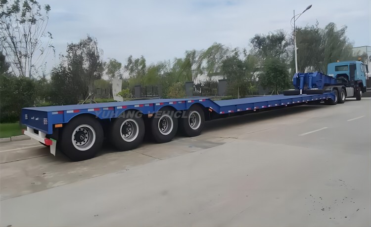 4 Axles 120 Ton Detachable Gooseneck Lowboy Trailer will be sent to Zambia-YUHANG VEHICLE