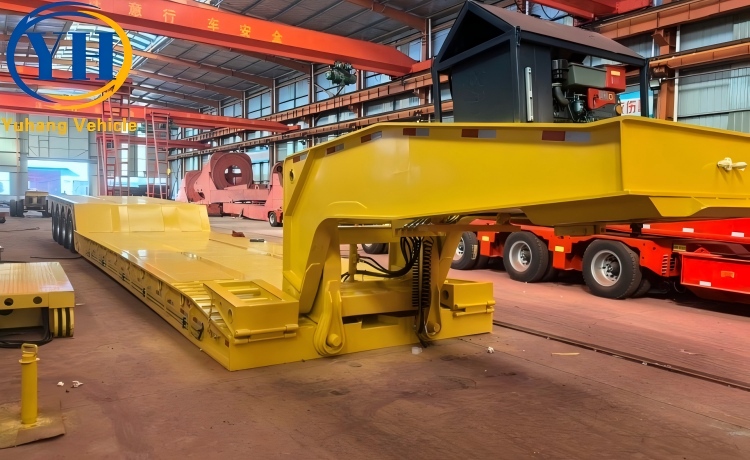 4 Axle 120 Ton Detachable Gooseneck Lowboy Trailer will be sent to Zambia-YUHANG VEHICLE 4 Axle 120 Ton Detachable Gooseneck Lowboy Trailer will be sent to Zambia-YUHANG VEHICLE