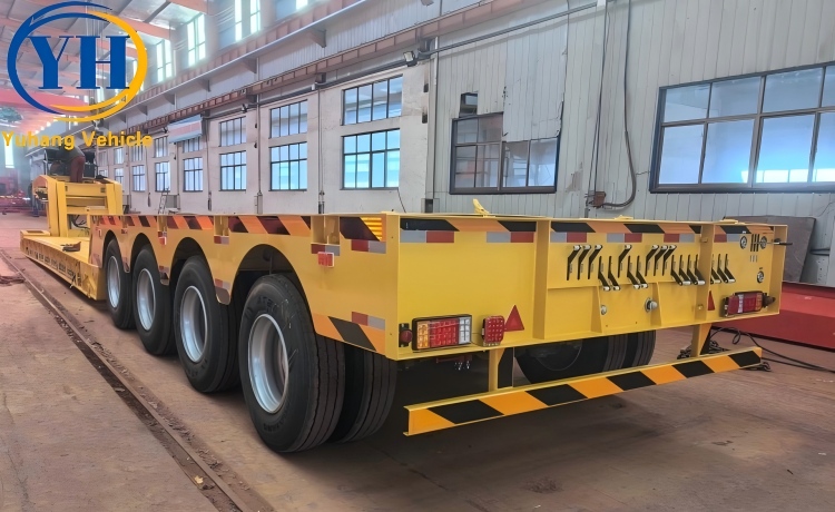 4 Axle 120 Ton Detachable Gooseneck Lowboy Trailer will be sent to Zambia-YUHANG VEHICLE 4 Axle 120 Ton Detachable Gooseneck Lowboy Trailer will be sent to Zambia-YUHANG VEHICLE