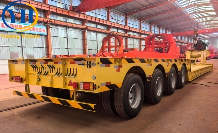 4 Axle 120 Ton Detachable Gooseneck Lowboy Trailer will be sent to Zambia-YUHANG VEHICLE 4 Axle 120 Ton Detachable Gooseneck Lowboy Trailer will be sent to Zambia-YUHANG VEHICLE