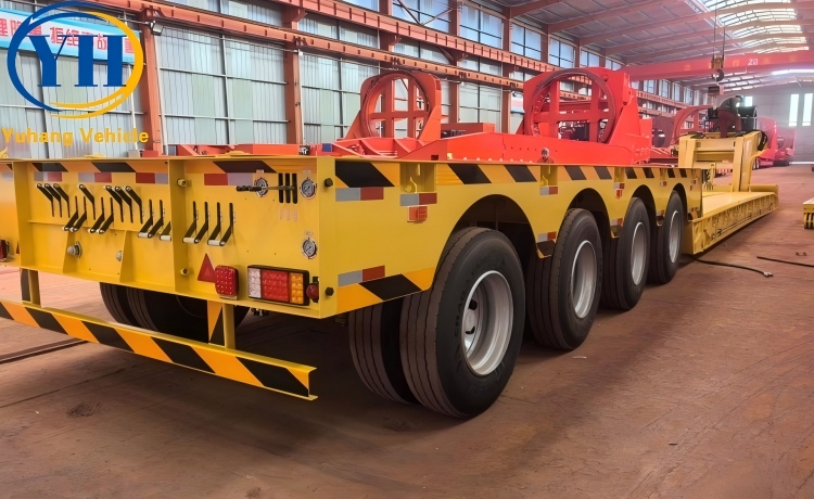 4 Axle 120 Ton Detachable Gooseneck Lowboy Trailer will be sent to Zambia-YUHANG VEHICLE 4 Axle 120 Ton Detachable Gooseneck Lowboy Trailer will be sent to Zambia-YUHANG VEHICLE