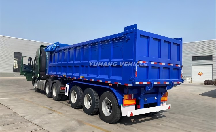 Tri Axle 35 Cubic Dump Semi Trailer is ready ship to the Philippines-YUHANG VEHICLE
