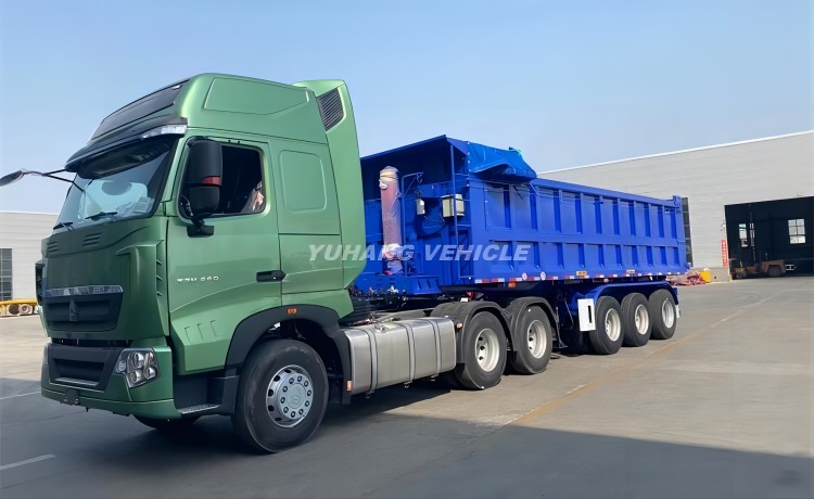 Tri Axle 35 Cubic Dump Semi Trailer is ready ship to the Philippines-YUHANG VEHICLE