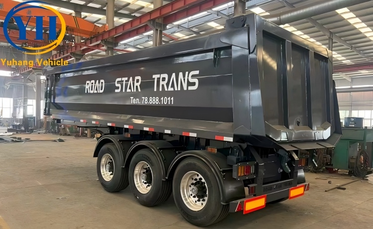 Tri Axle 35 Cubic Dump Semi Trailer is ready to be shipped to the Philippines-YUHANG VEHICLE Tri Axle 35 Cubic Dump Semi Trailer is ready to be shipped to the Philippines-YUHANG VEHICLE
