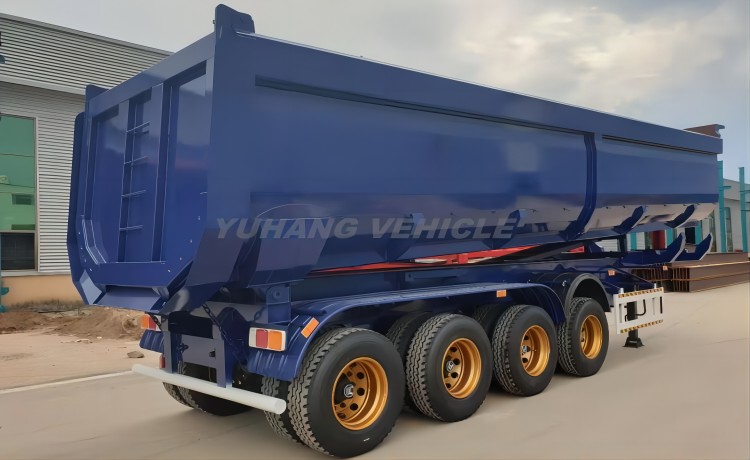 4 Axle 45CBM Heavy Duty Dump Trailer is ready to ship to Kenya-YUHANG VEHICLE