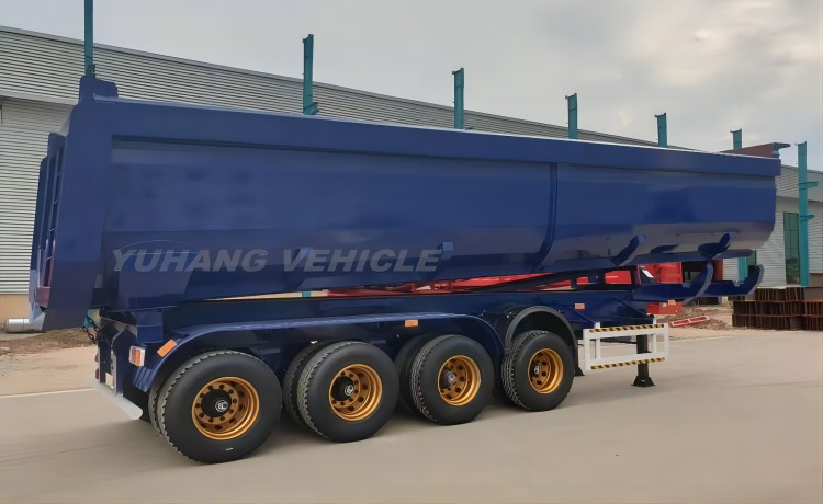4 Axle 45CBM Heavy Duty Dump Trailer is ready to ship to Kenya-YUHANG VEHICLE
