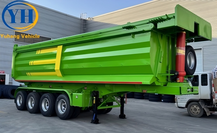 4 Axle 45CBM Heavy Duty Dump Trailer is ready to be shipped to Kenya-YUHANG VEHICLE 4 Axle 45CBM Heavy Duty Dump Trailer is ready to be shipped to Kenya-YUHANG VEHICLE
