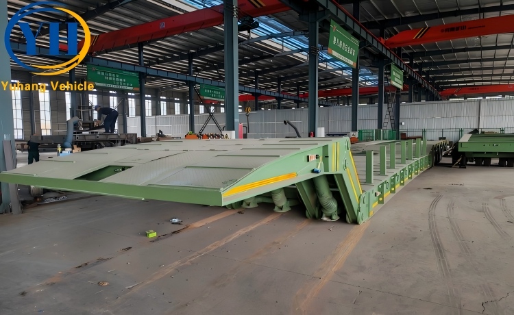 5 Line 10 Axle 120 Ton Folding Gooseneck Trailer will be sent to Benin-YUHANG VEHICLE 5 Line 10 Axle 120 Ton Folding Gooseneck Trailer will be sent to Benin-YUHANG VEHICLE