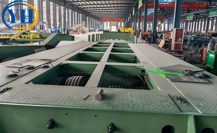 5 Line 10 Axle 120 Ton Folding Gooseneck Trailer will be sent to Benin-YUHANG VEHICLE 5 Line 10 Axle 120 Ton Folding Gooseneck Trailer will be sent to Benin-YUHANG VEHICLE