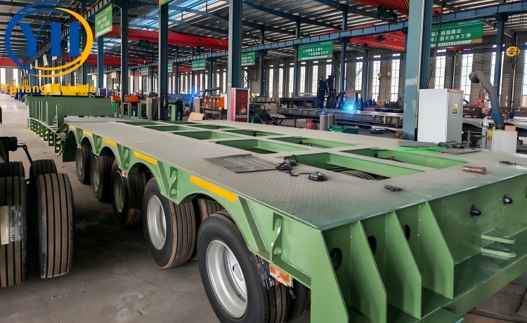 5 Line 10 Axle 120 Ton Folding Gooseneck Trailer will be sent to Benin-YUHANG VEHICLE 5 Line 10 Axle 120 Ton Folding Gooseneck Trailer will be sent to Benin-YUHANG VEHICLE