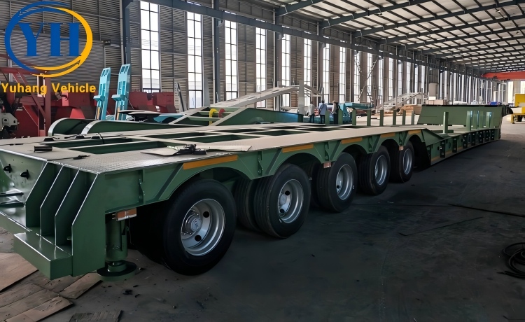 5 Line 10 Axle 120 Ton Folding Gooseneck Trailer will be sent to Benin-YUHANG VEHICLE 5 Line 10 Axle 120 Ton Folding Gooseneck Trailer will be sent to Benin-YUHANG VEHICLE