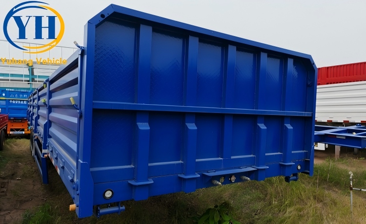 Tri Axle 60 Ton Drop Side Trailer is ready to be shipped to Zimbabwe-YUHANG VEHICLE Tri Axle 60 Ton Drop Side Trailer is ready to be shipped to Zimbabwe-YUHANG VEHICLE