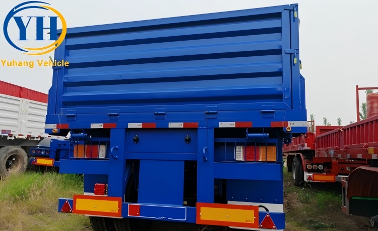 Tri Axle 60 Ton Drop Side Trailer is ready to be shipped to Zimbabwe-YUHANG VEHICLE Tri Axle 60 Ton Drop Side Trailer is ready to be shipped to Zimbabwe-YUHANG VEHICLE