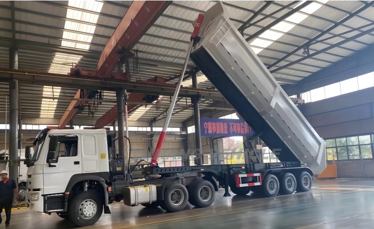 40CBM Heavy Duty Dump Trailer is ready shipping Tanzania-YUHANG VEHICLE