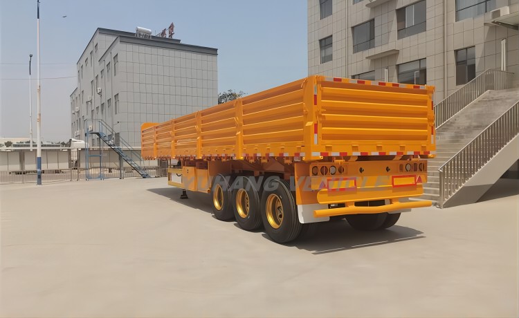 60 Ton Drop Side Trailer is ready to ship to Port Louis, Mauritius-YUHANG VEHICLE