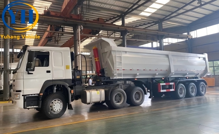 40CBM Heavy Duty Dump Trailer is ready to be shipped to Tanzania-YUHANG VEHICLE 40CBM Heavy Duty Dump Trailer is ready to be shipped to Tanzania-YUHANG VEHICLE