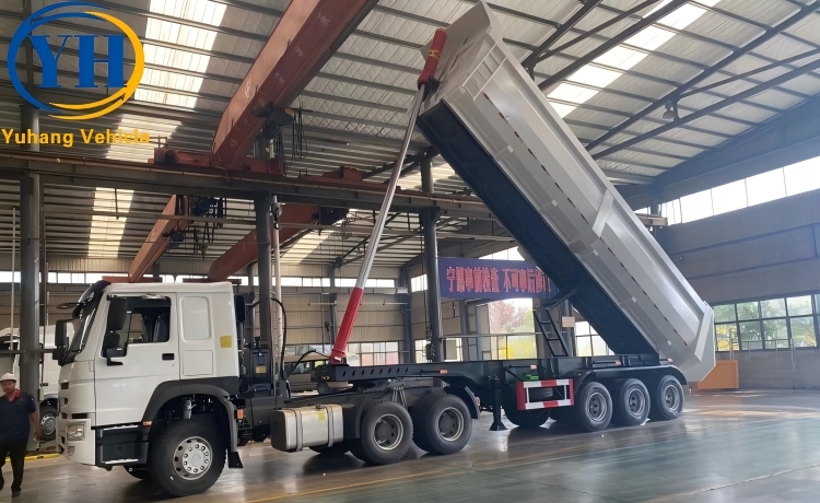 40CBM Heavy Duty Dump Trailer is ready to be shipped to Tanzania-YUHANG VEHICLE 40CBM Heavy Duty Dump Trailer is ready to be shipped to Tanzania-YUHANG VEHICLE