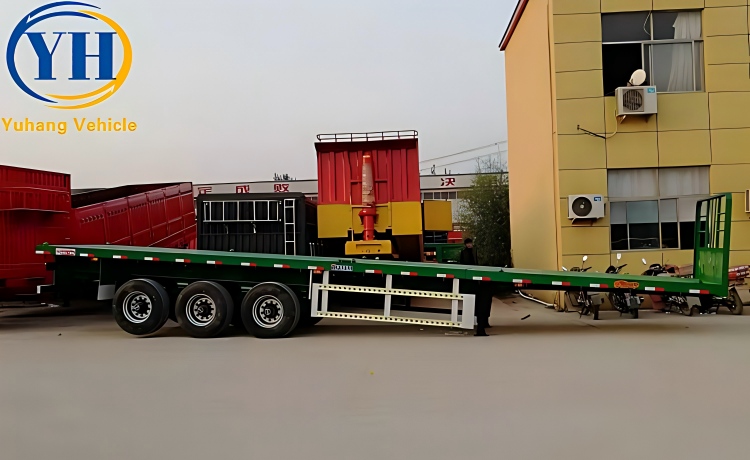 3 Axle Flatbed Truck Trailer will be shipped to South Sudan-YUHANG VEHICLE 3 Axle Flatbed Truck Trailer will be shipped to South Sudan-YUHANG VEHICLE