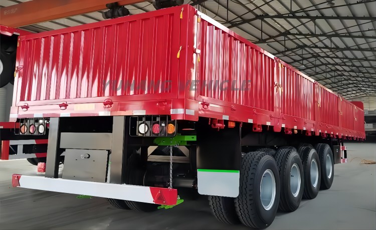 4 Axle 80 Ton Sidewall Semi Trailer is ready send to Côte d’Ivoire-YUHANG VEHICLE