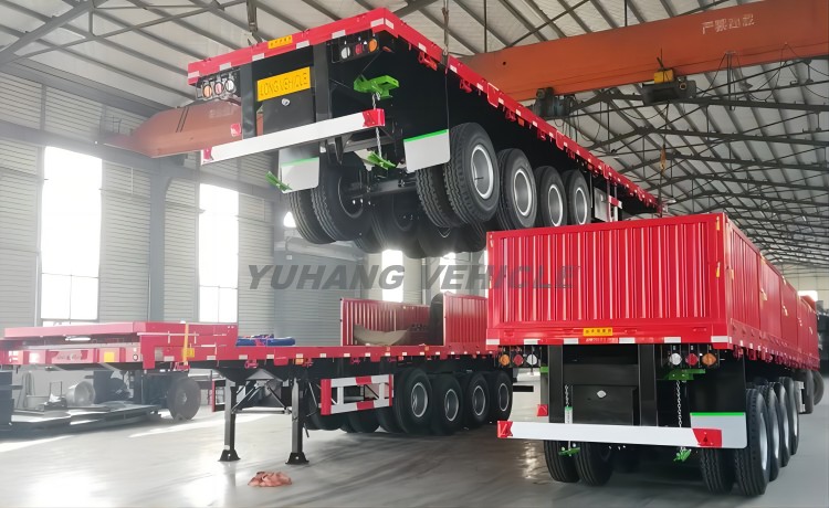4 Axle 80 Ton Sidewall Semi Trailer is ready send to Côte d’Ivoire-YUHANG VEHICLE