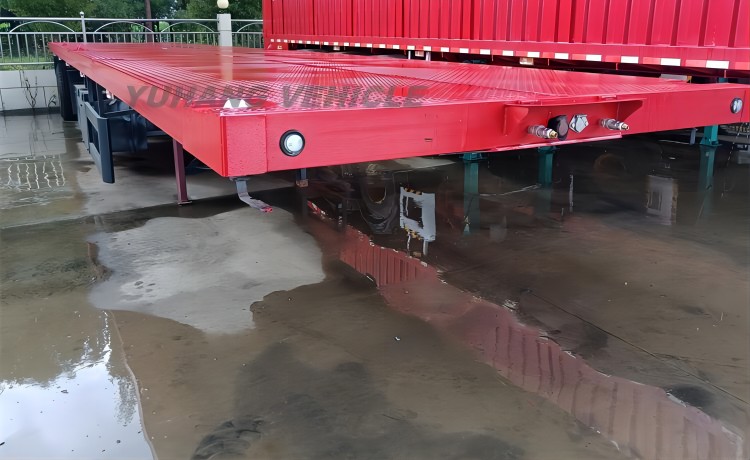 3 Axle Flat Deck Trailer with Air Suspension will ship to Walvis Bay, Namibia-YUHANG VEHICLE