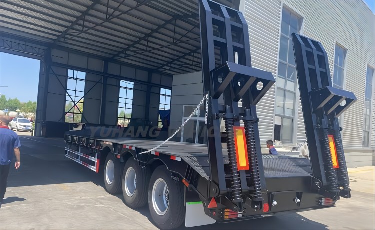 Tri Axle 80 Ton Lowbed Semi Trailer will export to Mozambique-YUHANG VEHICLE