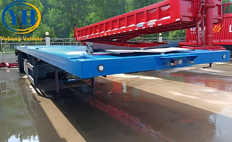 3 Axle Flat Deck Trailer with Air Suspension will be shipped to Walvis Bay, Namibia-YUHANG VEHICLE 3 Axle Flat Deck Trailer with Air Suspension will be shipped to Walvis Bay, Namibia-YUHANG VEHICLE