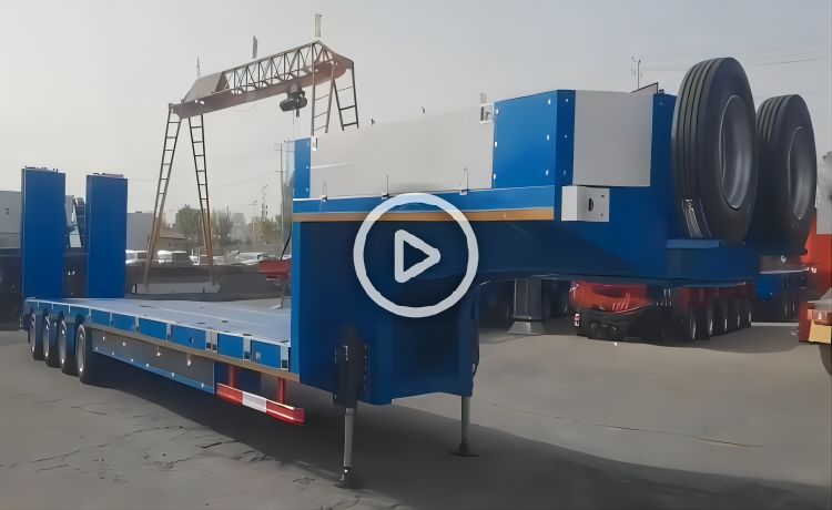 4 Axle 80 Ton Lowbed Truck Trailer will export to Ghana-YUHANG VEHICLE
