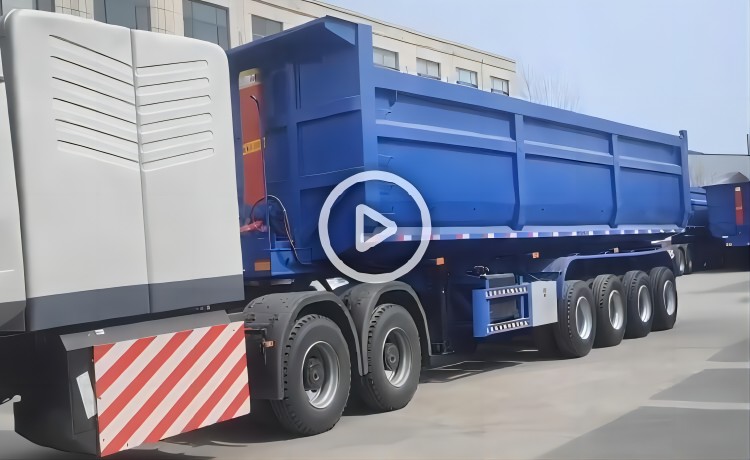 50CBM 4 Axle Tipper Truck Trailer will send to Kenya-YUHANG VEHICLE