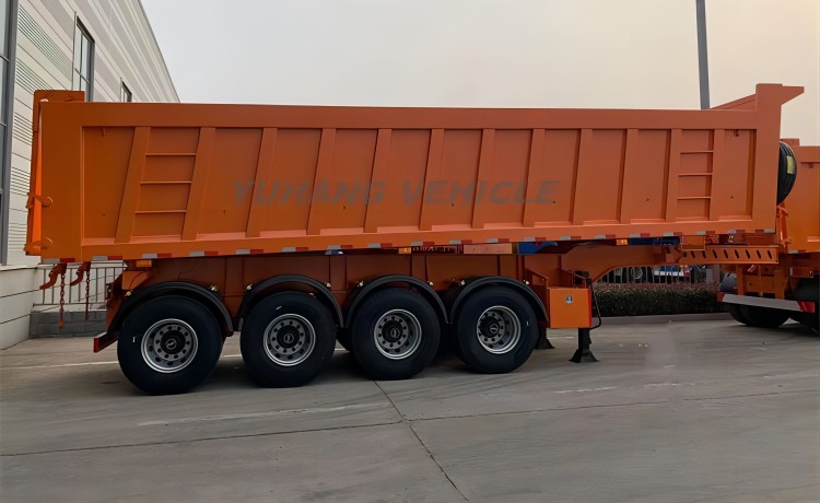50CBM 4 Axle Tipper Truck Trailer will send to Kenya-YUHANG VEHICLE