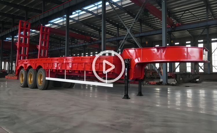 13M Triple Axle Lowbed Transport Trailer is ready send to Zambia-YUHANG VEHICLE