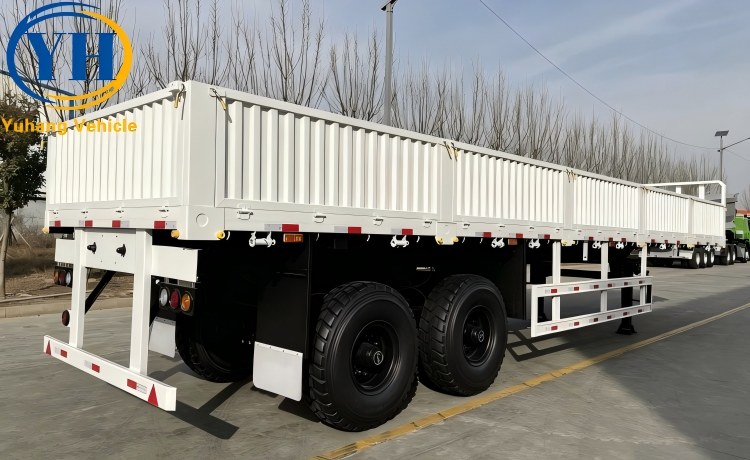2 Axle 60 Ton Trailer with Dropsides for Sale In Côte d’Ivoire-YUHANG VEHICLE 2 Axle 60 Ton Trailer with Dropsides for Sale In Côte d’Ivoire-YUHANG VEHICLE