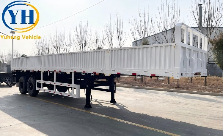 2 Axle 60 Ton Trailer with Dropsides for Sale In Côte d’Ivoire-YUHANG VEHICLE 2 Axle 60 Ton Trailer with Dropsides for Sale In Côte d’Ivoire-YUHANG VEHICLE