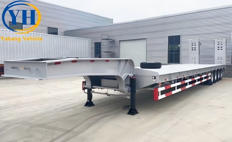 4 Axle 80 Ton Lowbed Truck Trailer will be exported to Ghana-YUHANG VEHICLE 4 Axle 80 Ton Lowbed Truck Trailer will be exported to Ghana-YUHANG VEHICLE