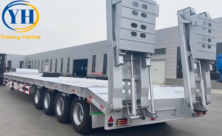 4 Axle 80 Ton Lowbed Truck Trailer will be exported to Ghana-YUHANG VEHICLE 4 Axle 80 Ton Lowbed Truck Trailer will be exported to Ghana-YUHANG VEHICLE