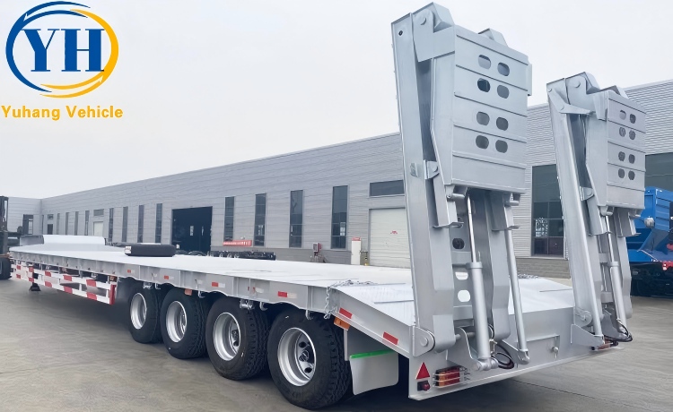 4 Axle 80 Ton Lowbed Truck Trailer will be exported to Ghana-YUHANG VEHICLE 4 Axle 80 Ton Lowbed Truck Trailer will be exported to Ghana-YUHANG VEHICLE