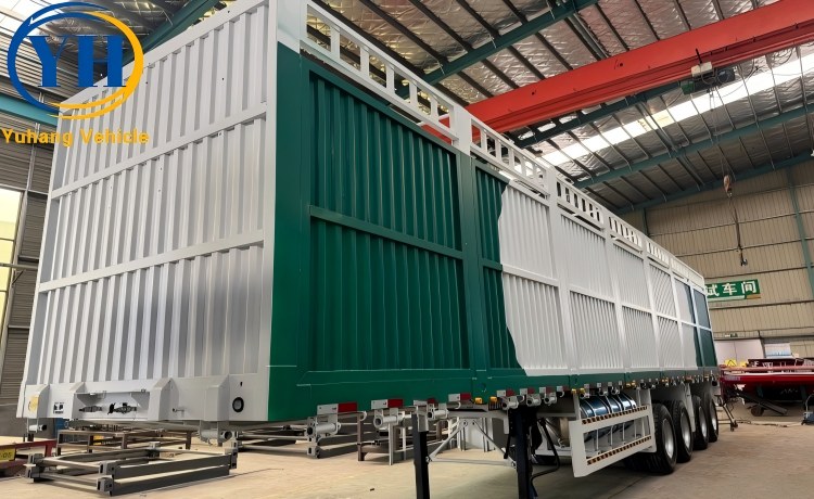 Four Axle 60T Fence Truck Trailer is ready to be sent to Senegal-YUHANG VEHICLE Four Axle 60T Fence Truck Trailer is ready to be sent to Senegal-YUHANG VEHICLE