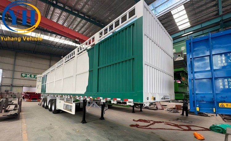 Four Axle 60T Fence Truck Trailer is ready to be sent to Senegal-YUHANG VEHICLE Four Axle 60T Fence Truck Trailer is ready to be sent to Senegal-YUHANG VEHICLE