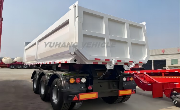 3 Axle 45CBM Semi Dump Trailer will be sent to Dar es Salaam, Tanzania-YUHANG VEHICLE