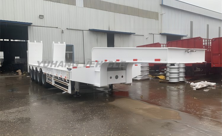 4 Axle Low Bed Semi Trailer with best price is ready send to Cote d’Ivoire-YUHANG VEHICLE